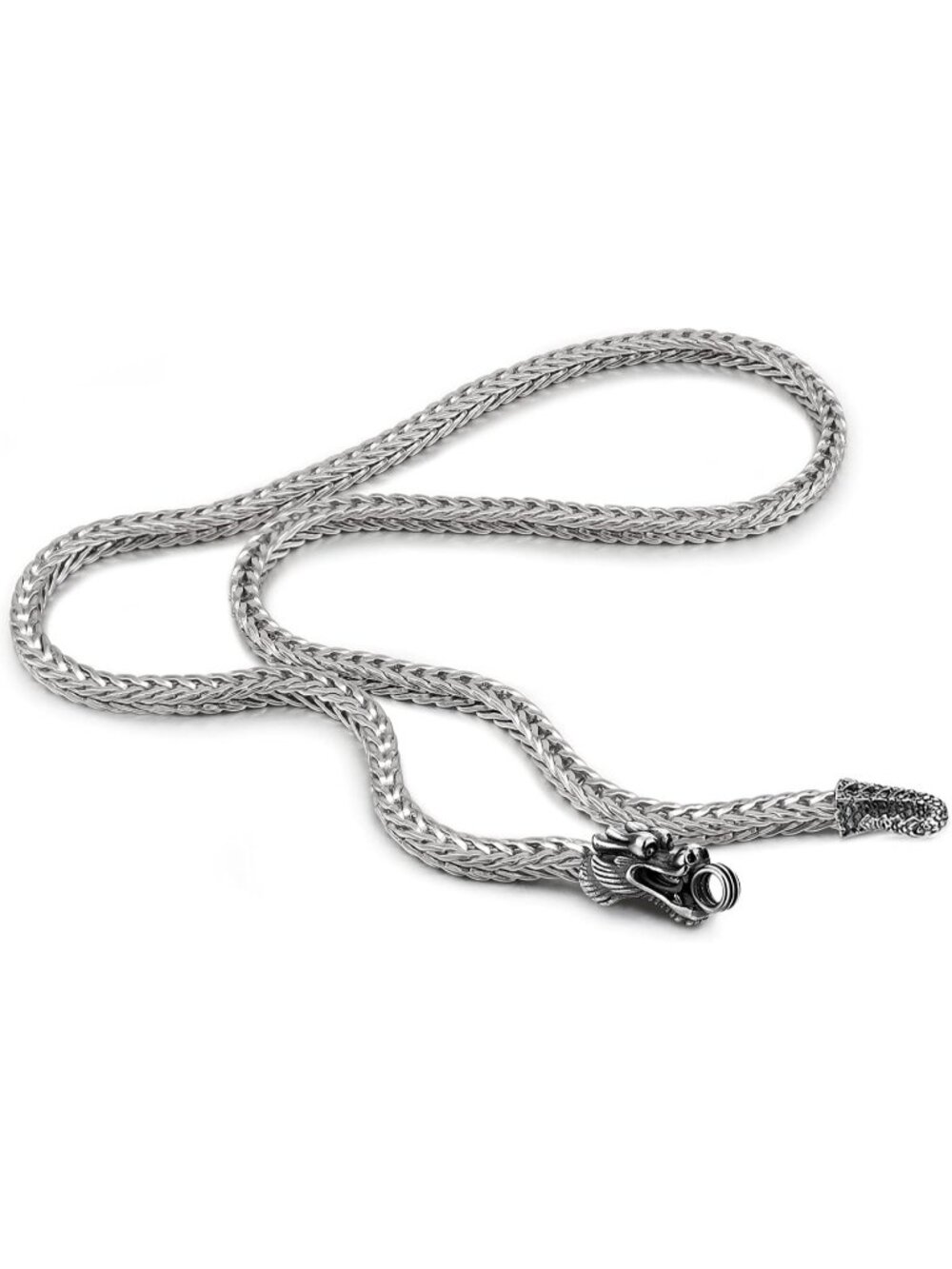 Men's Silver 925 Sterling Silver Dragon Necklace 5mm Franco Curb Link Chain